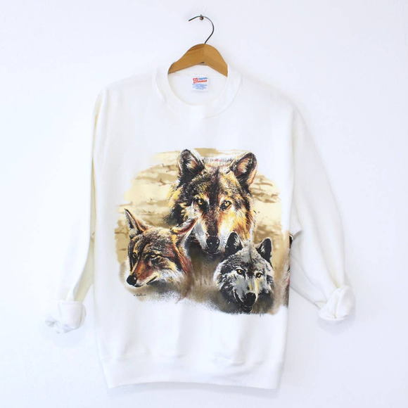 Vintage Other - Vintage Wolf Sweatshirt Large